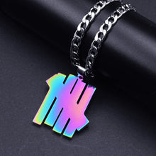 Load image into Gallery viewer, FIREBROS 2021 New Fashion Street Hip-Hop Rock Jewerly Men Women Stainless Steel Quenched Letter Magazine Flame Pendant Necklaces