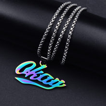 Load image into Gallery viewer, FIREBROS 2021 New Fashion Street Hip-Hop Rock Jewerly Men Women Stainless Steel Quenched Letter Magazine Flame Pendant Necklaces