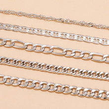 Load image into Gallery viewer, DIEZI Multilayer Silver Color Chain Bracelets &amp; Bangles For Women Men Chunky Bracelet Couples Men Vintage Boho Jewelry 5PCS/set