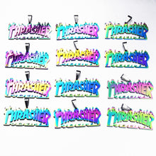 Load image into Gallery viewer, FIREBROS 2021 New Fashion Street Hip-Hop Rock Jewerly Men Women Stainless Steel Quenched Letter Magazine Flame Pendant Necklaces