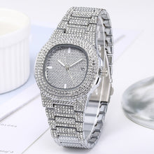 Load image into Gallery viewer, Hot Fashion Rose Gold Silver Watch Men Women Luxury Steel Rhinestone Quartz Diamond Watches Ladies Male Clock Saat Drop Shipping