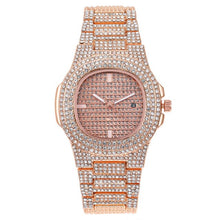 Load image into Gallery viewer, Hot Fashion Rose Gold Silver Watch Men Women Luxury Steel Rhinestone Quartz Diamond Watches Ladies Male Clock Saat Drop Shipping