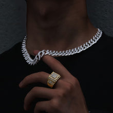 Load image into Gallery viewer, Hip Hop 13mm Miami Cuban Chain Necklace Men Popular Gold Color Iced Out Cuban Link Chain Necklace For Women Jewellery Gift