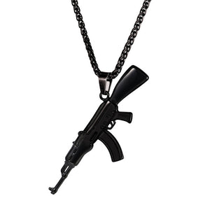 AK47 Necklace Silver Color Chain