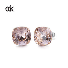 Load image into Gallery viewer, Sterling Silver Earrings Square Embellished with crystals from Swarovski Stud Earrings Women Earrings  Jewellery
